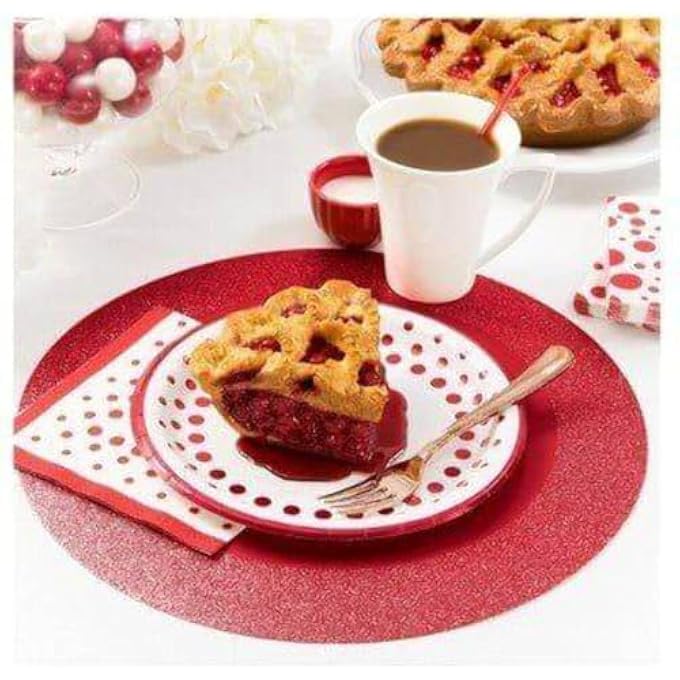 SPARKLE LUNCH NAPKINSSHINE RUBY/WHITE - Image 2